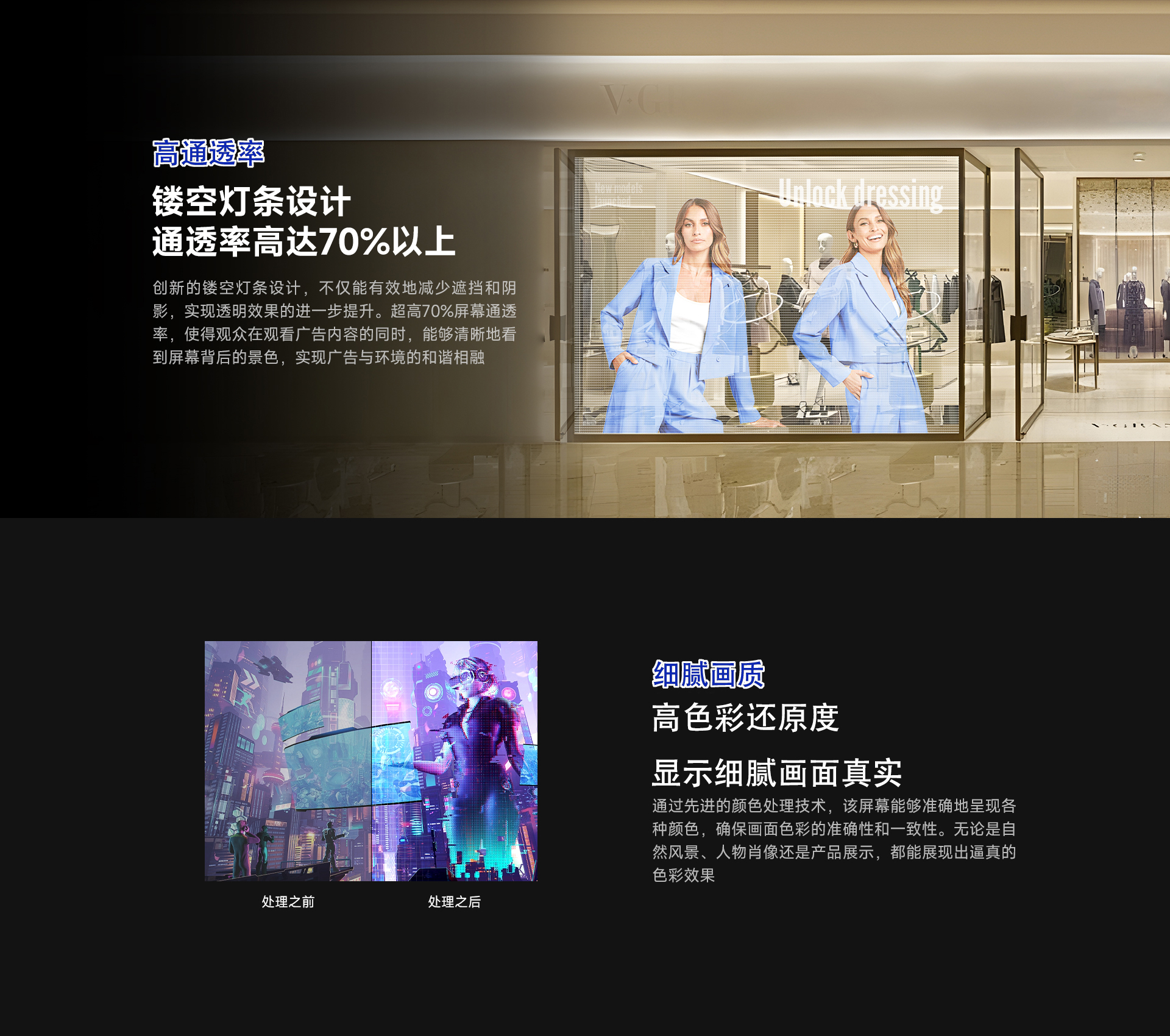 戶外透明顯示屏詳情 戶外透明顯示屏詳情